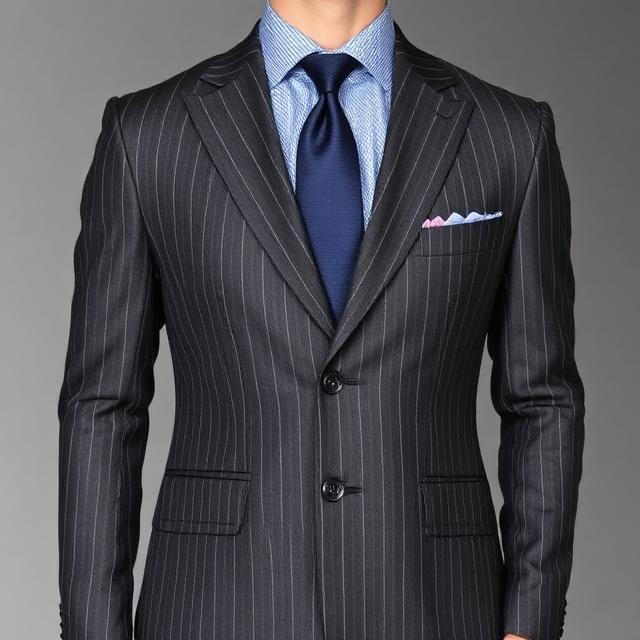 TARZ coat, Charcoal Grey Pinstripe